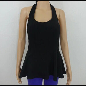 MONTEAU Black peplum top